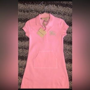 Burberry baby girl pink dress 12-18 months NWT